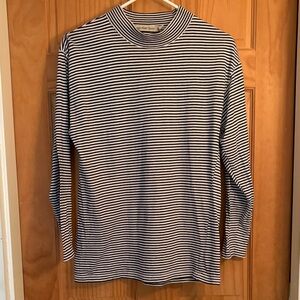 Calvin Klein Sport Striped Long Sleeve Top - Black & White